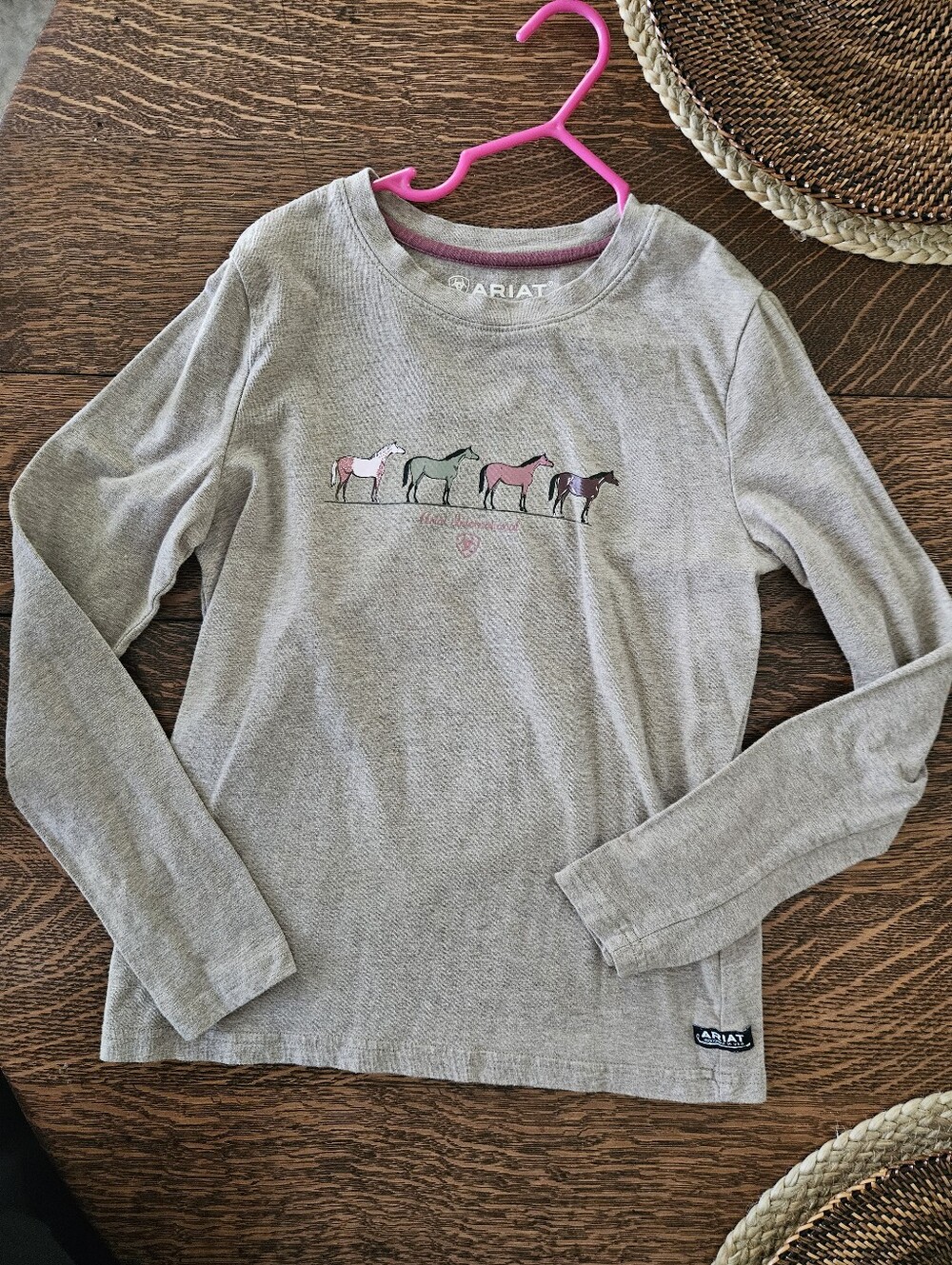 Ariat Girls Horse Graphic Long Sleeve Tee | Youth Medium (10) | Like New